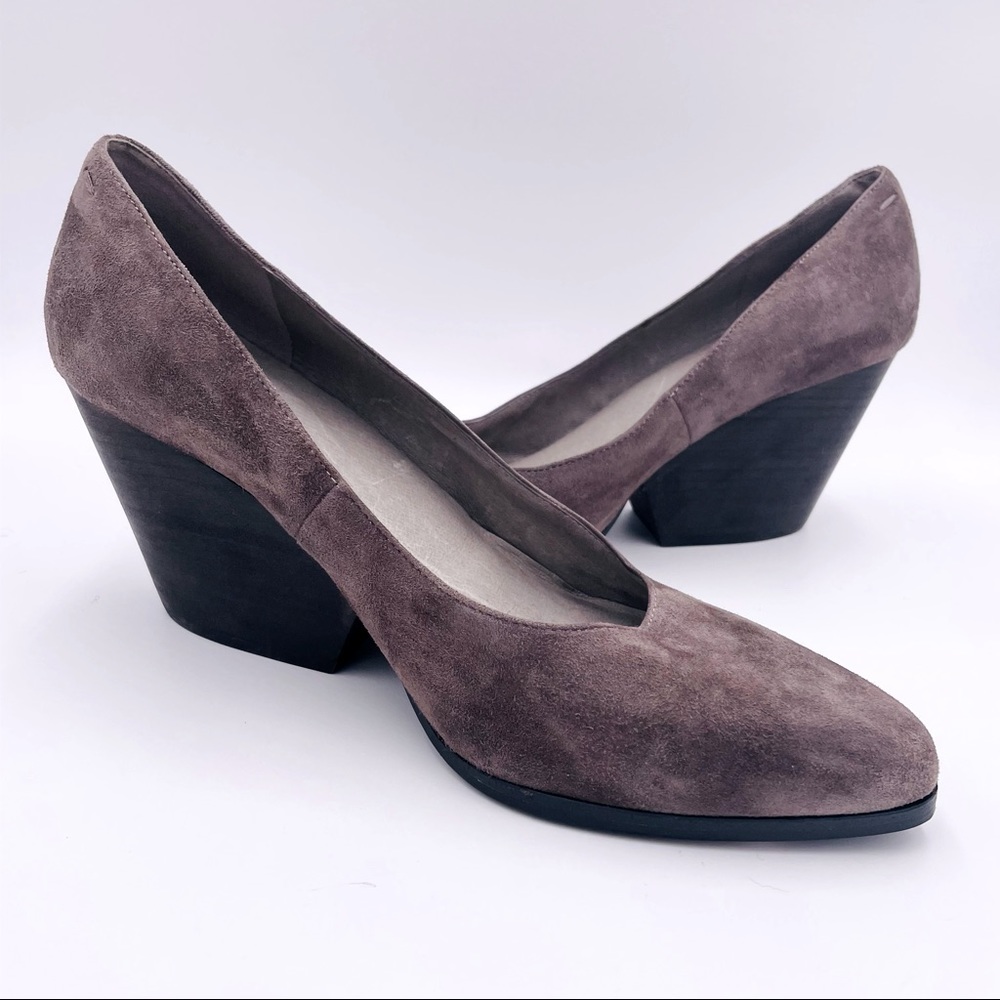 NEW Eileen Fisher Grey Hawk Block Heel Pumps Sz 11